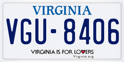 VA license plate VGU8406