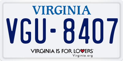 VA license plate VGU8407