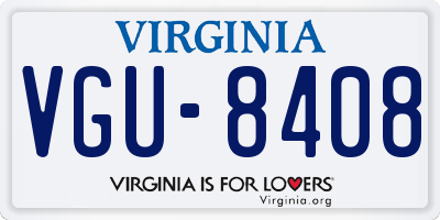 VA license plate VGU8408
