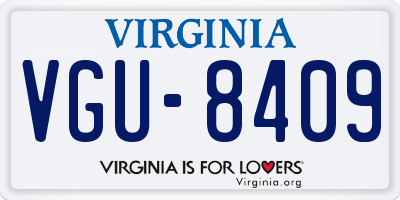 VA license plate VGU8409