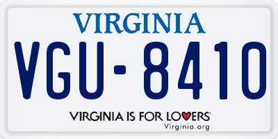 VA license plate VGU8410