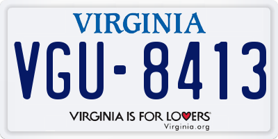 VA license plate VGU8413