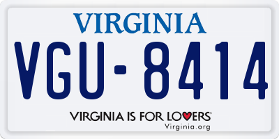 VA license plate VGU8414