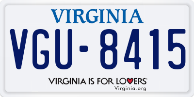 VA license plate VGU8415