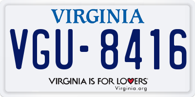 VA license plate VGU8416