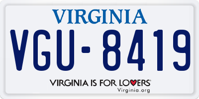 VA license plate VGU8419