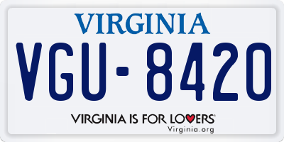 VA license plate VGU8420
