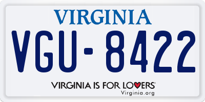 VA license plate VGU8422