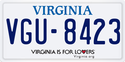 VA license plate VGU8423