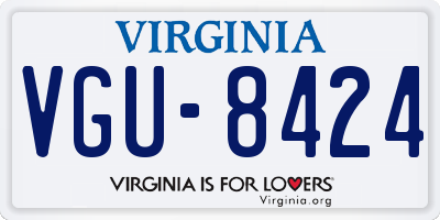 VA license plate VGU8424