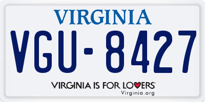VA license plate VGU8427