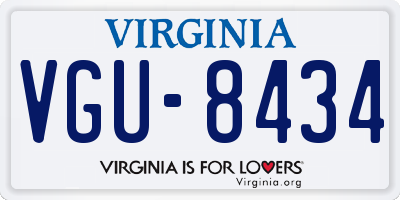 VA license plate VGU8434