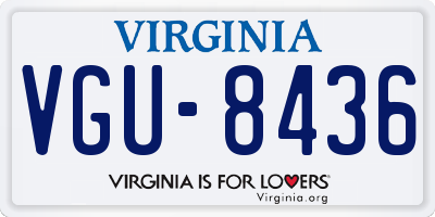 VA license plate VGU8436