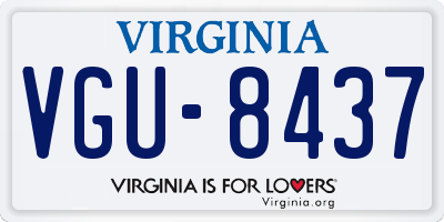 VA license plate VGU8437