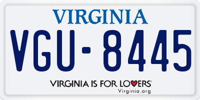 VA license plate VGU8445