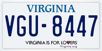VA license plate VGU8447