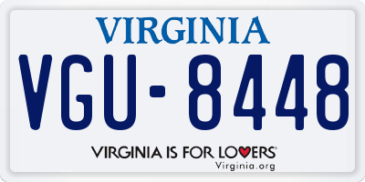 VA license plate VGU8448