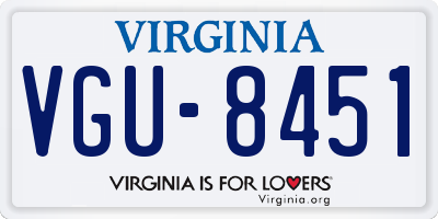 VA license plate VGU8451