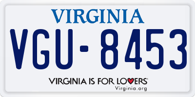 VA license plate VGU8453