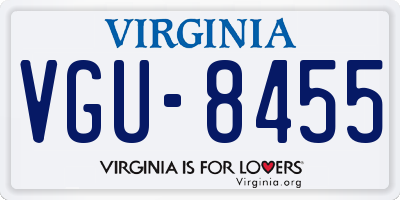 VA license plate VGU8455