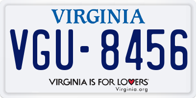 VA license plate VGU8456