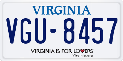 VA license plate VGU8457