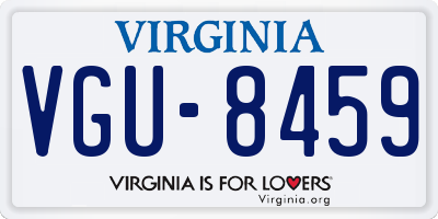VA license plate VGU8459
