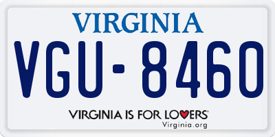 VA license plate VGU8460