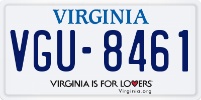 VA license plate VGU8461