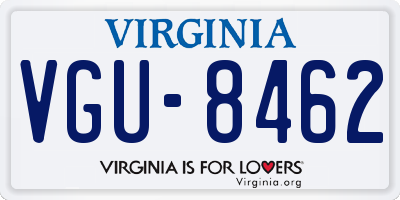 VA license plate VGU8462