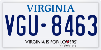 VA license plate VGU8463