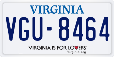 VA license plate VGU8464