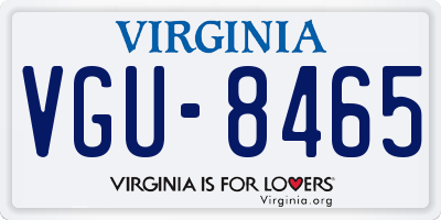 VA license plate VGU8465