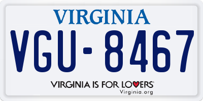 VA license plate VGU8467