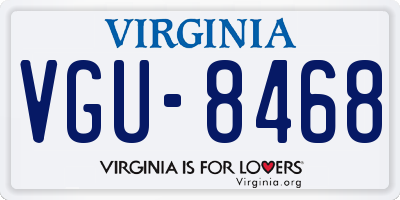 VA license plate VGU8468