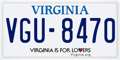 VA license plate VGU8470