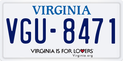 VA license plate VGU8471