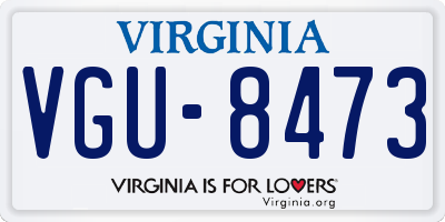 VA license plate VGU8473