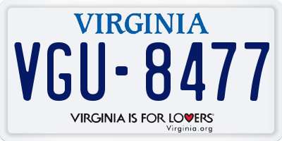 VA license plate VGU8477