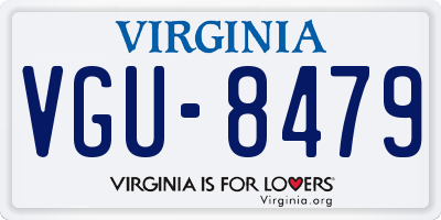 VA license plate VGU8479