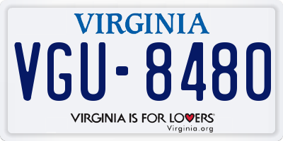 VA license plate VGU8480