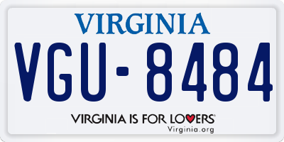 VA license plate VGU8484