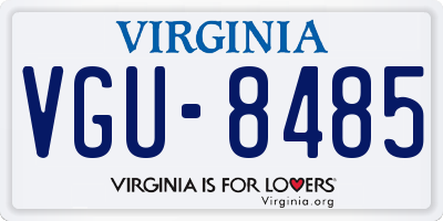 VA license plate VGU8485