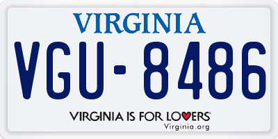 VA license plate VGU8486