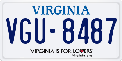 VA license plate VGU8487
