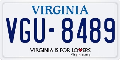 VA license plate VGU8489