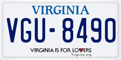VA license plate VGU8490