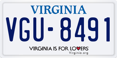 VA license plate VGU8491