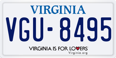 VA license plate VGU8495
