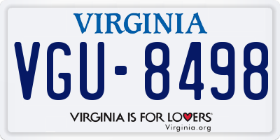 VA license plate VGU8498